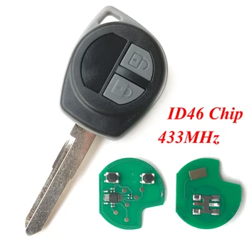 2 Pogas 433MHz Tālvadības Atslēgu SUZUKI TS004 /SWIFT SX4 ALTO VITARA IGNIS JIMNY Splash ar ID46 Automašīnu Čipu Atslēgu