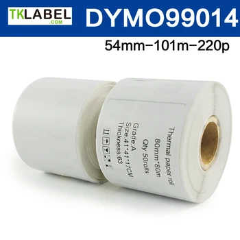 5 Roll X dymo label 99014 savietojams DYMO labelwriter 54 mm x 101 mm x 220pcs adrese uzlīme (lielā )