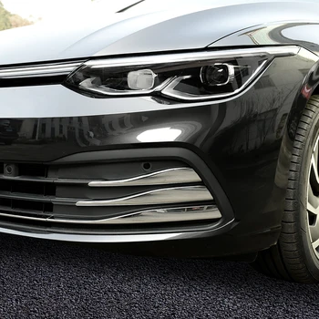 ABS Chrome Priekšējā Bufera Apakšējo Resti Uzlīmes, Miglas lukturi Vāciņš Melns VW Golf 8 MK8 Piederumi 2020 2021