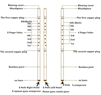 Augstas kvalitātes Ķīnas bambusa flauta Xiao 3 sadaļās, un vienas daļas, Flauta izvēles viegli pārvadāt Dizi nosūtīt Dāvanu kastē