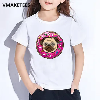 Bērniem Vasarā Meitenes un Zēni Tshirt Bērniem Vienradzis/Slinkums/Mopsis Rozā Donut Karikatūra Izdrukāt T-krekls, Gudrs, Funny Bērnu Drēbes