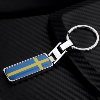 Car Styling, 3D Metāla Zviedrijas Karoga, Emblēmas Nozīmīti, Uzlīmi Auto Atslēgu, Gredzenu Keychain Volvo V70 XC60 S60 V40 VW Golf SAAB Piederumi
