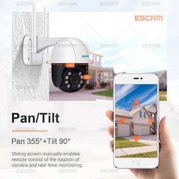 ESCAM H. 265X 5MP Pan/Tilt AI Humanoīdu Detection Auto Izsekošana Mākonis Uzglabāšanas Dual Light WiFi IP Kameras divvirzienu Audio, Nakts Redzamības iekārtas