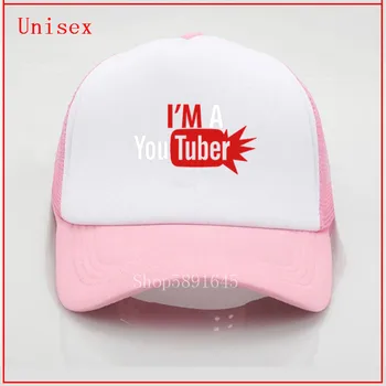 Es esmu Youtuber balta beisbola cepure gorras mujer cepures vīriešiem beisbola cepures sieviešu cepures criss Custom Print modes Pasūtījuma acs cepure