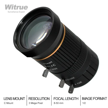 HD 3.0 Megapikseļu 8-50mm Objektīvs C Mount F1.4 Manual IRIS tālummaiņa Fokusa objektīvu, lai cctv kameras lndustrial Mikroskopa Kamera