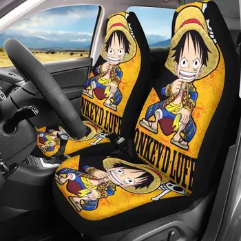 HUGSIDEA Anime Viens Gabals Luffy Iespiesti 2gab Auto Sēdekļa Vāku Interjera Dekori Ietilptu Lielākā daļa Transportlīdzekļu SUV Automašīnām/Truck Aizsargs Sēdekļa Spilvena