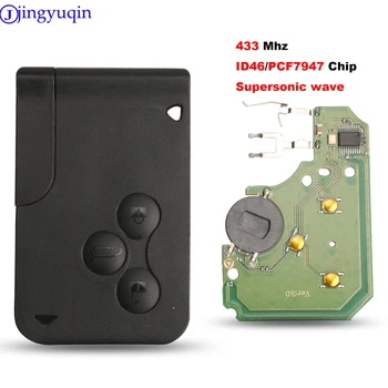 Jingyuqin 3 Pogu 433Mhz ID46 PCF7947 Chip & Ievietojiet Mazo Tālvadības Smart Key Kartes, Lai Renault Megane Scenic, Grand Virsskaņas Vilnis