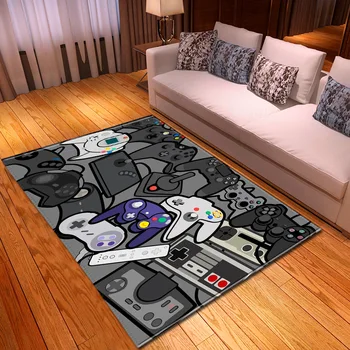 Karikatūra PSP Taisnstūra Paklāju Gamepad neslīdoša paklājos Grīdas, Durvis Mat Black Spēlēt Mat Bērniem, viesistaba, Guļamistaba Dekorēšana