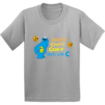 Kokvilnas,Sesame Street Cookie Monster Modelis, Bērnu T krekls Zēniem/Meitenēm Karikatūra Smieklīgi T-krekls Bērnu Vasaras Drēbes,GKT273