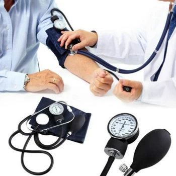 Manuāla Rokas Asins Spiediena Monitoru, Stethoscope Sphygmomanometer Aneroid Gabarītu Ierīci Mājas Asins Spiediena Mērītājs Medicīnas Iekārtas