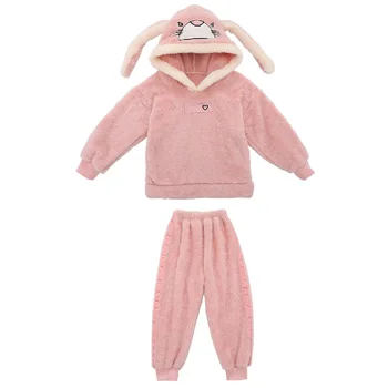 Mudipanda Bērnu Pidžamas Komplekts Ir 2021. Ziemas Mājas Apģērbi Meitenēm Zēniem Dzīvnieku Sabiezējumu Silts Plīša Pyjama Enfant 6 8 10 12 Gadiem