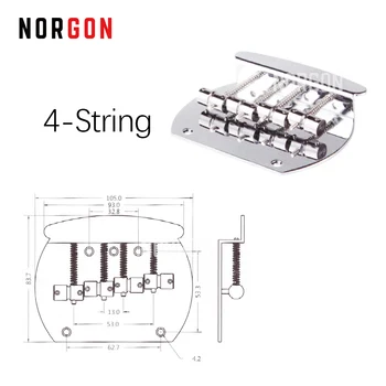 Norgon 4-String/5-Stīgu, Elektriskās Basa Ģitāras Tilts Džeza Chrome Daļas un Piederumi Seglu Instrumenti FS03