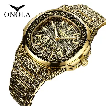 ONOLA luksusa zīmolu kvarca izcelsmes skatīties vīrieši 2019 zelta klasika Vintage rokas pulkstenis ūdensizturīgs uniqu zelta modes gadījuma vīrieši skatīties
