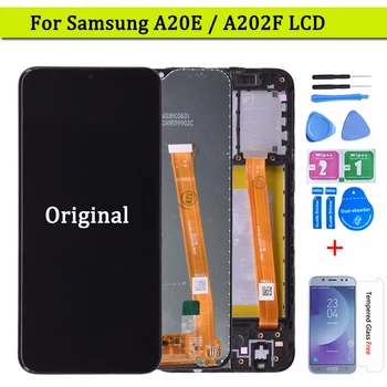 Oriģināls Samsung Galaxy A20e LCD Displejs, Touch Screen Digitizer Montāža A202 A202F Aizstāt SAMSUNG A20e LCD Ekrāns