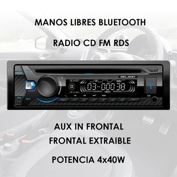 Radio, CD, FM RDS Belson BS-12142BTW, Jauda 4x40W, USB, SD, hands-free Bluetooth, MP 3 atskaņotājs, AUX IN.