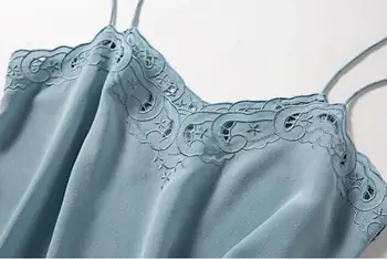 2020. gadam Pavasara Vasaras Sexy Sieviešu tank tops ar izšuvumiem Dobi zīda dāmas camis linga sieviešu veste top apģērbs