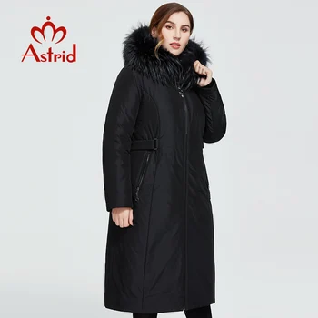 Astrid 2020 Jaunas Ziemas Sieviešu mētelis sievietēm garās siltās parka modes Jaka ar jenots kažokādas kapuci, liela izmēra sieviešu apģērbu 3570