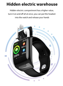 G36 Smartwatch 2 in 1 Bluetooth Austiņas Smart Skatīties Vīrieši Sievietes Sirds ritma Monitors asinsspiediens Smart Aproce Android vai Ios