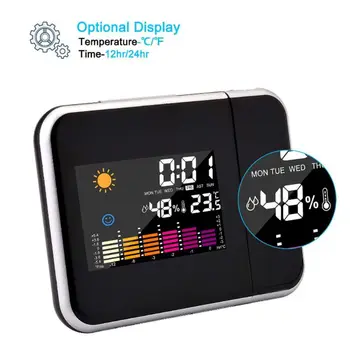 Gudrā māja Projekcijas Digitālā Laika Stacija Laiks Projektors, LCD Atlikt, Modinātājs Krāsu Displejs w/ LED Apgaismojums