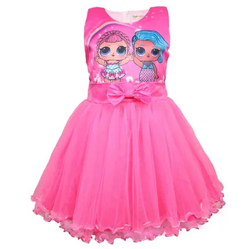 LOL Pārsteigums Toddler Meitene Princese Kleita Mežģīņu Vasaras Bērnu Apģērbu Bērniem Ziemassvētku Puse, Dzimšanas dienas Tērpu Apģērbu Kleita