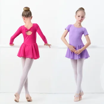 Meitenes, Baleta Kleitu Vingrošana Leotard Garām Piedurknēm Baleta Deju Apģērbu Valkāt Ar Šifona Svārki, Kostīmi Balerīna