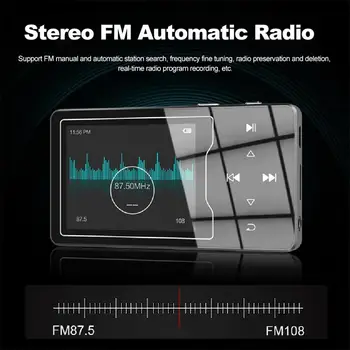Mūzikas atskaņotājs MP3 Atskaņotājs ar Bluetooth4.0 Pieskāriena Poga iebūvētais Skaļrunis 16GB ar 2,4 collu TFT Ekrāns Lossless MP3 Mūzikas Atskaņotājs ar FM