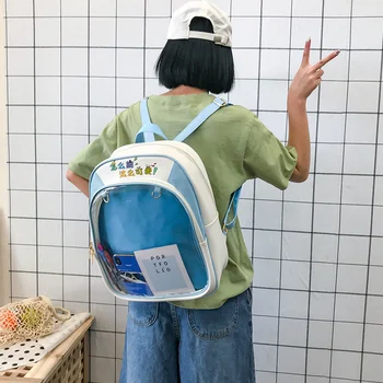 Skaidrs, Caurspīdīgs Sieviešu Mugursomas Gudrs PVC Ita Somas Skolas Mini Rozā Melns Schoolbags Par Pusaudžu Meiteņu Modes Bookbag 2019